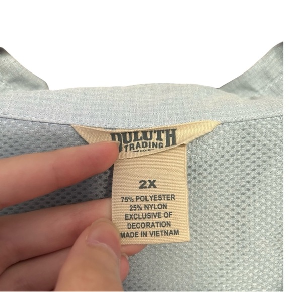 DULUTH TRADING CO Heirloom Gardening Button-Up Shirt in Light Blue Size 2X - Picture 11 of 14